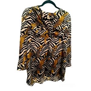 Women’s Plus Size Zebra Print Blouse